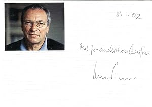 Albumkarte, DINA6, m. montiertem Foto (Repro), handschriftl. "8.1.02 Mit freundlichen Grüßen Uwe ...