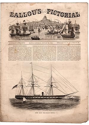 Seller image for Ballou's Pictorial Drawing-Room Companion, July 5,1856. 19 Engravings. Henry Ward Beecher; Lisbon; Steam Frigate Merrimac; Salem Scenes; Jamaica Plains Parsonage; South Berwick, Maine; Ornithological Specimens for sale by Singularity Rare & Fine