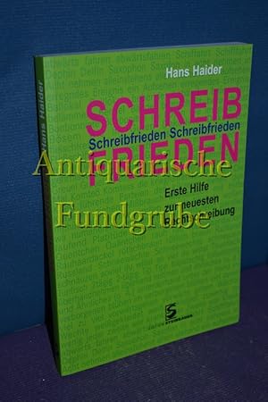 Imagen del vendedor de Schreibfrieden : erste Hilfe zur neuesten Rechtschreibung. a la venta por Antiquarische Fundgrube e.U.