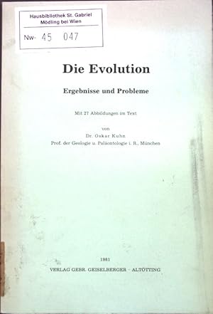 Bild des Verkufers fr Die Evolution: Ergebnisse und Probleme; zum Verkauf von books4less (Versandantiquariat Petra Gros GmbH & Co. KG)