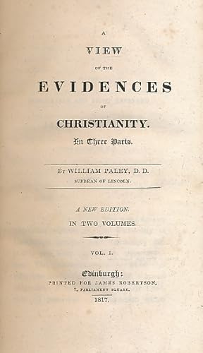 Immagine del venditore per A View of the Evidences of Christianity. Volume I venduto da Barter Books Ltd