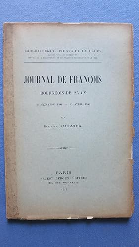 Imagen del vendedor de Journal de Franois bourgeois de Paris. 23 dcembre 1588-30 avril 1589. a la venta por PARIS-LIBRIS