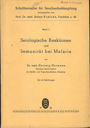 Imagen del vendedor de Serologische Reaktionen und Immunitt bei Malaria. a la venta por Antiquariat Kastanienhof