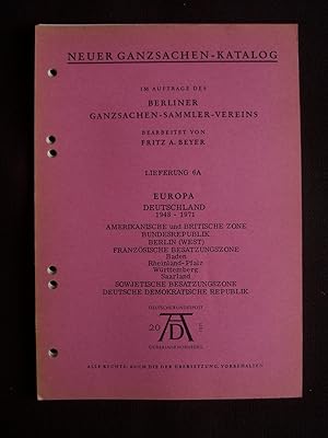 Neuer ganzsachen-katalog - N°6A 1972