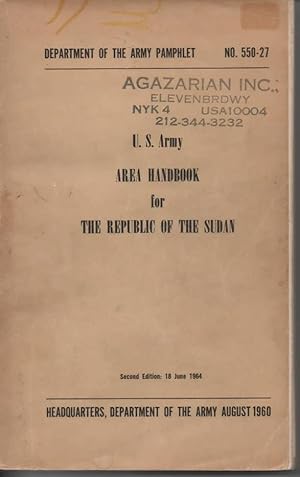 Bild des Verkufers fr US Army Area Handbook for the Republic of the Sudan zum Verkauf von C P Books Limited