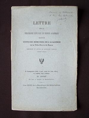 Lettre sur la phraséologie usitée dans les discours académiques