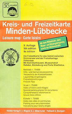 Kreis- und Freizeitkarte Minden-Lübbecke Maßstab 1:75000.