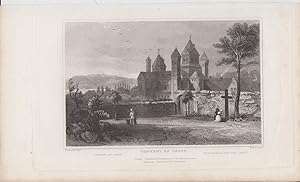 Convent of Laach Orig Stahlstich Rheinland- Pfalz Tomblesons del. & W. Hood. sculp.