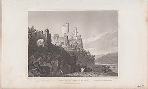 Castle of Rheinstein Orig Stahlstich Rheinland- Pfalz W. Tombleson del. & J. Wilson Sc.