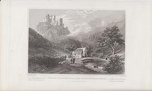 Valley of Engeholle and ruins of Schonberg Orig Stahlstich Rheinland- Pfalz W. Tombleson del. & J...