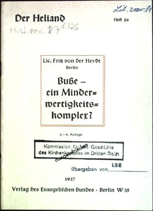 Bild des Verkufers fr Bue - ein Minderwertigkeitskomplex? Der Heliand; Heft 26 zum Verkauf von books4less (Versandantiquariat Petra Gros GmbH & Co. KG)