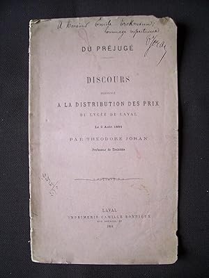 Imagen del vendedor de Du prjug a la venta por Librairie Ancienne Zalc