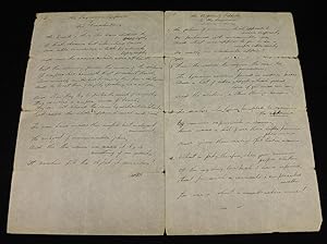 Unusual (to say the least) autograph poem signed with initials. Undated. Two-pages folio (8 verse...