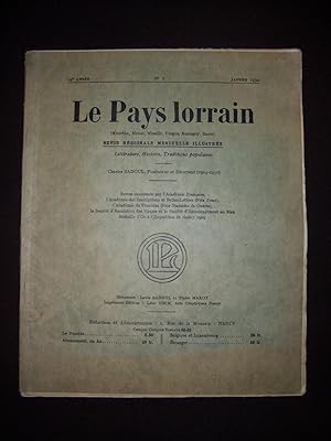 Le pays lorrain - N°1 1932