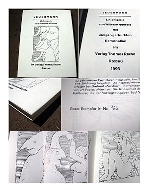 Imagen del vendedor de Jedermann. Linienspiele. Mit einigen gedruckten Personalien. Eines von 500 numerierten Exemplaren. Erstausgabe. a la venta por Versandantiquariat Abendstunde