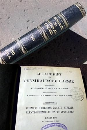 Imagen del vendedor de Zeitschrift fr Physikalische Chemie. Begrndet von Wilh. Ostwald und J. H. van't Hofft. Abteilung A: Chemische Thermodynamik, Kinetik, Elektrochemie, Eigenschaftslehre. Band 180. Mit 118 Figuren im Text. Erstausgabe. a la venta por Versandantiquariat Abendstunde