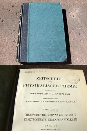 Imagen del vendedor de Zeitschrift fr Physikalische Chemie. Begrndet von Wilh. Ostwald und J. H. van't Hofft. Abteilung A: Chemische Thermodynamik, Kinetik, Elektrochemie, Eigenschaftslehre. Band 181. Mit 115 Figuren im Text. Erstausgabe. a la venta por Versandantiquariat Abendstunde