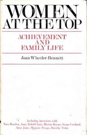 Seller image for Women at the Top: Achievement and Family Life for sale by Goulds Book Arcade, Sydney