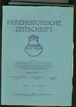 Imagen del vendedor de Praehistorische Zeitschrift. Bd. 5. 1913 in den Heften 1/2 und 3/4. a la venta por Antiquariat Liberarius - Frank Wechsler