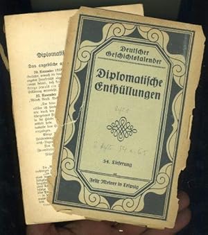 Bild des Verkufers fr Diplomatische Enthllungen. Deutscher Geschichtskalender. 54. Lieferung. zum Verkauf von Antiquariat Liberarius - Frank Wechsler