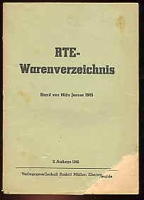 RTE - Warenverzeichnis. Stand von Mitte Januar 1945.