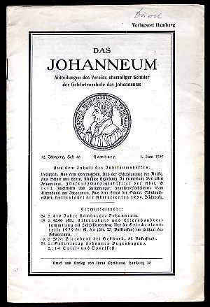 Das Johanneum. Mitteilungen des Vereins ehemaliger Schüler der Gelehrtenschule des Johanneums. Jg...