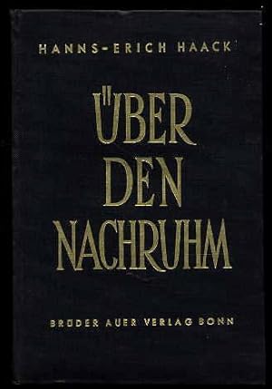 Seller image for ber den Nachruhm. for sale by Antiquariat Liberarius - Frank Wechsler