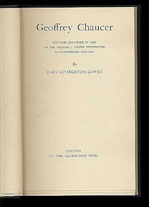 Bild des Verkufers fr Geoffrey Chaucer. Lectures delivered in 1932 on the William J. Cooper foundation in Swarthmore College. zum Verkauf von Antiquariat Liberarius - Frank Wechsler