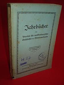 Immagine del venditore per Jahrbcher des Vereins fr mecklenburgische Geschichte und Altertumskunde (Mecklenburger Jahrbcher) Jg. 92, 1928. venduto da Antiquariat Liberarius - Frank Wechsler