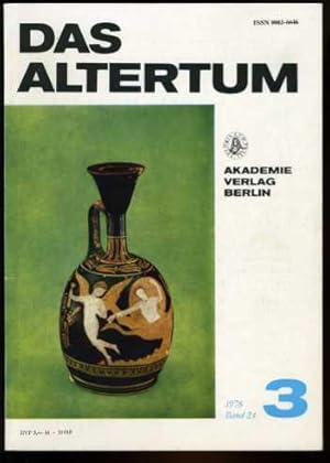 Imagen del vendedor de Das Altertum. Im Aufrage des Zentralinstituts fr Alte Geschichte und Archologie der Akademie der Wissenschaften der DDR. Bd. 24, Heft 3. a la venta por Antiquariat Liberarius - Frank Wechsler