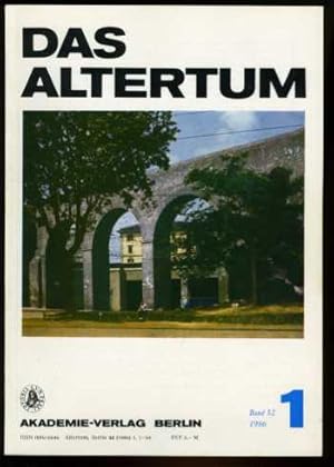 Imagen del vendedor de Das Altertum. Im Aufrage des Zentralinstituts fr Alte Geschichte und Archologie der Akademie der Wissenschaften der DDR. Bd. 32, Heft 1. a la venta por Antiquariat Liberarius - Frank Wechsler