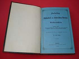 Katalog der Bibliothek des historischen Vereins für Niedersachsen