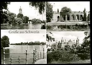 Grüße aus Schwerin. Blick zum Schloß, Orangerie im Burggarten, Am Schweriner see, Schloß.