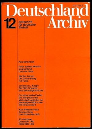 Deutschland Archiv. Zeitschrift für Fragen der DDR und der Deutschlandpolitik. 23. Jahrgang 1990 ...