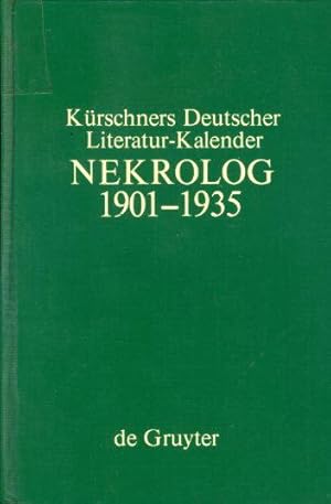 Bild des Verkufers fr Nekrokog zu Krschners Literatur-Kalender. 1901-1935. zum Verkauf von Antiquariat Liberarius - Frank Wechsler