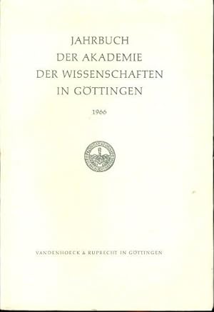 Image du vendeur pour Jahrbuch der Akademie der Wissenschaften in Gttingen fr das Jahr 1966. mis en vente par Antiquariat Liberarius - Frank Wechsler
