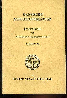 Hansische Geschichtsblätter. 78. Jahrgang. Herausgegeben vom Hansischen Geschichtsverein.