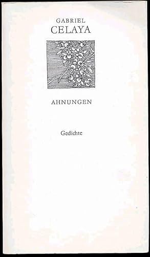 Bild des Verkufers fr Ahnungen. Gedichte zum Verkauf von Antiquariat Liberarius - Frank Wechsler