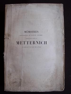 Imagen del vendedor de Mmoires, documents et crits divers laisss par le Prince de Metternich - T.3 a la venta por Librairie Ancienne Zalc