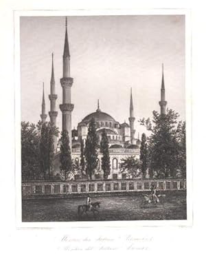 Moschee des Sultan Achmed`s I. Stahlstich von A.Fesca nach einer Photographie von Robertson.