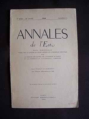 Image du vendeur pour Annales de l'Est N3 1964 mis en vente par Librairie Ancienne Zalc