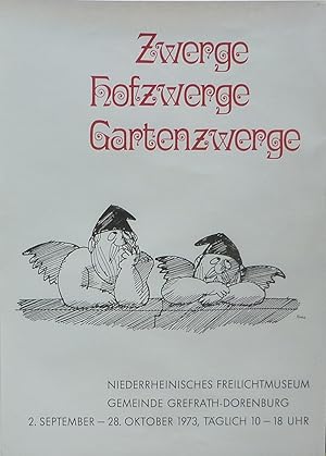 Ausstellungs-Plakat. Niederrheinisches Freilichtmuseum Grefrath-Dorenburg. Thema: Zwerge Hofzwerg...