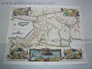Holy Land, Israel, anno 1748, map, coloured