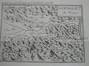 Privas/Pouzin anno 1634, map, N. Tassin