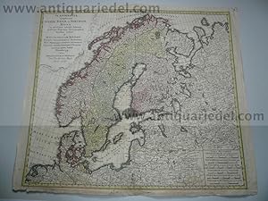 Image du vendeur pour Scandinavia, anno 1776, Homann Heirs, old colours mis en vente par Hammelburger Antiquariat