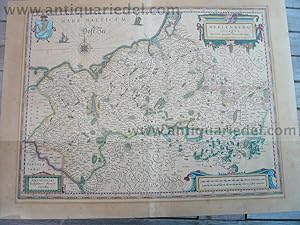 Bild des Verkufers fr Meklenburg, anno 1650, G Blaeu, map zum Verkauf von Hammelburger Antiquariat