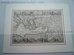 Eastern Mediterranean, voyages of Pauli, anno 1648, map, mounted