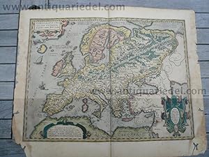 Europe, antique map, Ortelius anno 1603, old colours