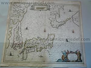 Japan/Korea, map, 1666, Janssonius J., old colours