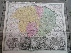 Status Parmensis/Piacenza, anno 1731, map Homann Heirs